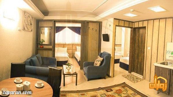 رزرو آپارتمان دو خوابه هتل آپارتمان معین درباری مشهد